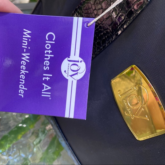 Joy Mangano Clothes It All Black Nylon and Gold Hardware Mini Weekender NWT - Picture 6 of 16